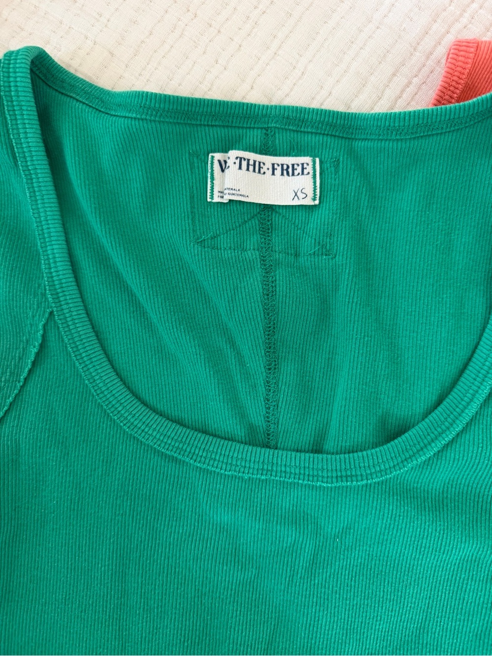 Free People Tank Top Trio in Green, Coral, and Light Blue - Picture 3 of 3